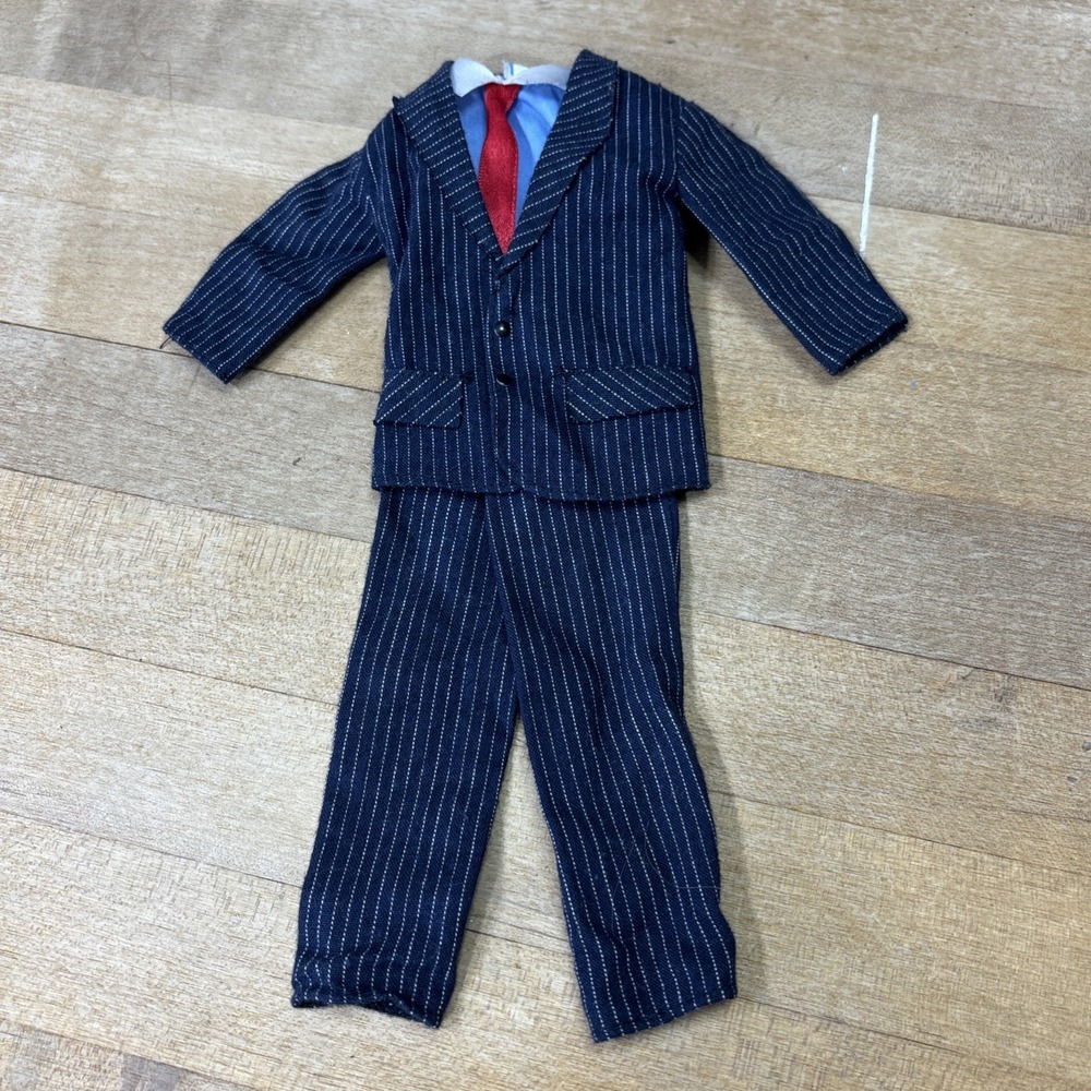 Vintage 1997 Ken Barbie Fashion Avenue Navy Pinstripe Business Suit Outfit